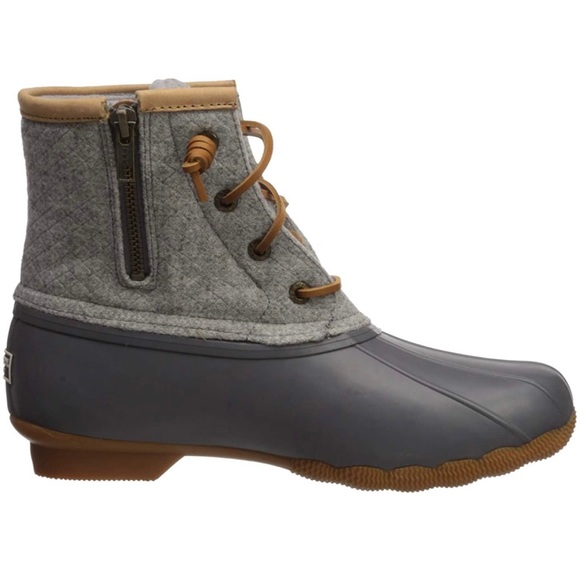 New In Box Sperry Women's Saltwater Emboss Wool Boots Dark Grey - Size 7 - Picture 5 of 6